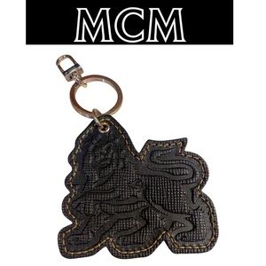 MCM Visetos Moto Lion Key Ring Bag Charm, EUC